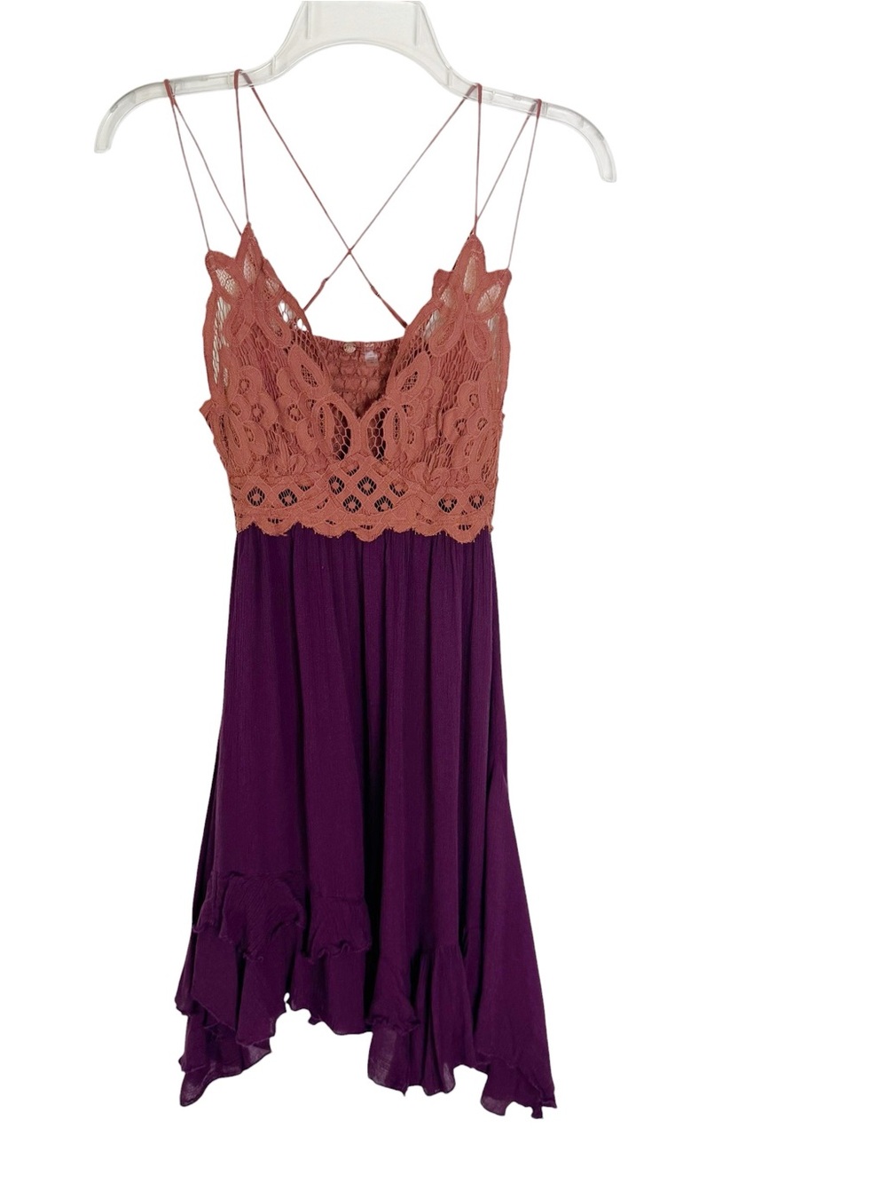 Free People Adella Boho Slip Mini Dress Copper Combo Size XS - Picture 5 of 12